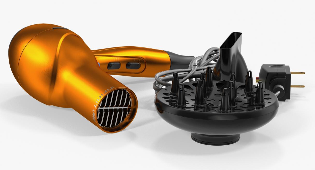 3D model Conair Hair Dryer with Nozzles