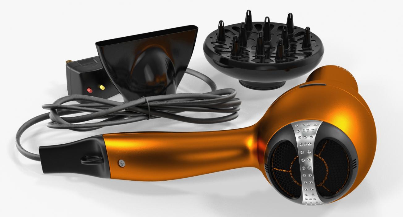 3D model Conair Hair Dryer with Nozzles