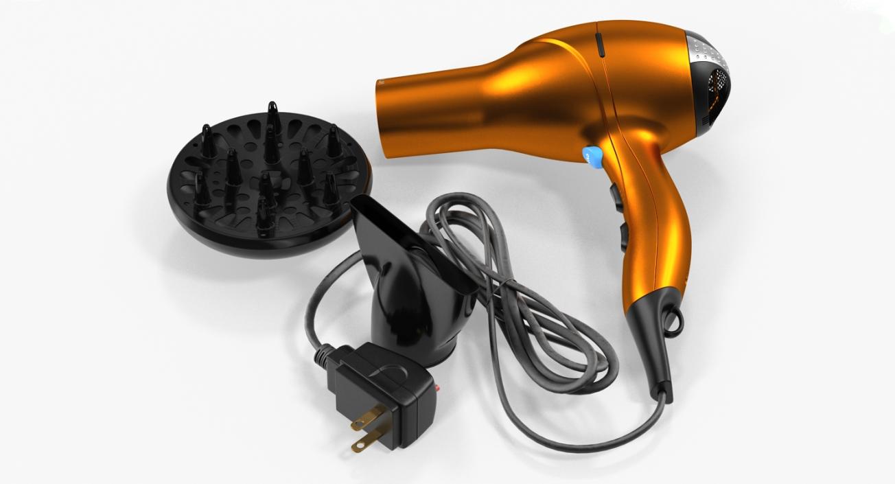 3D model Conair Hair Dryer with Nozzles