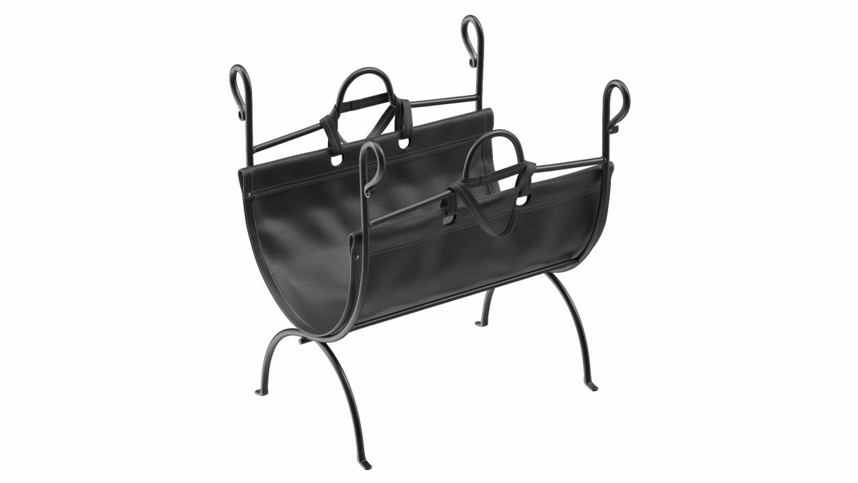 3D Folding Log Rack with Empty Leather Sling