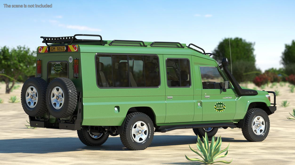 3D Toyota Land Cruiser Safari Green Clean model