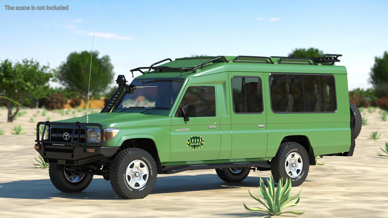 3D Toyota Land Cruiser Safari Green Clean model