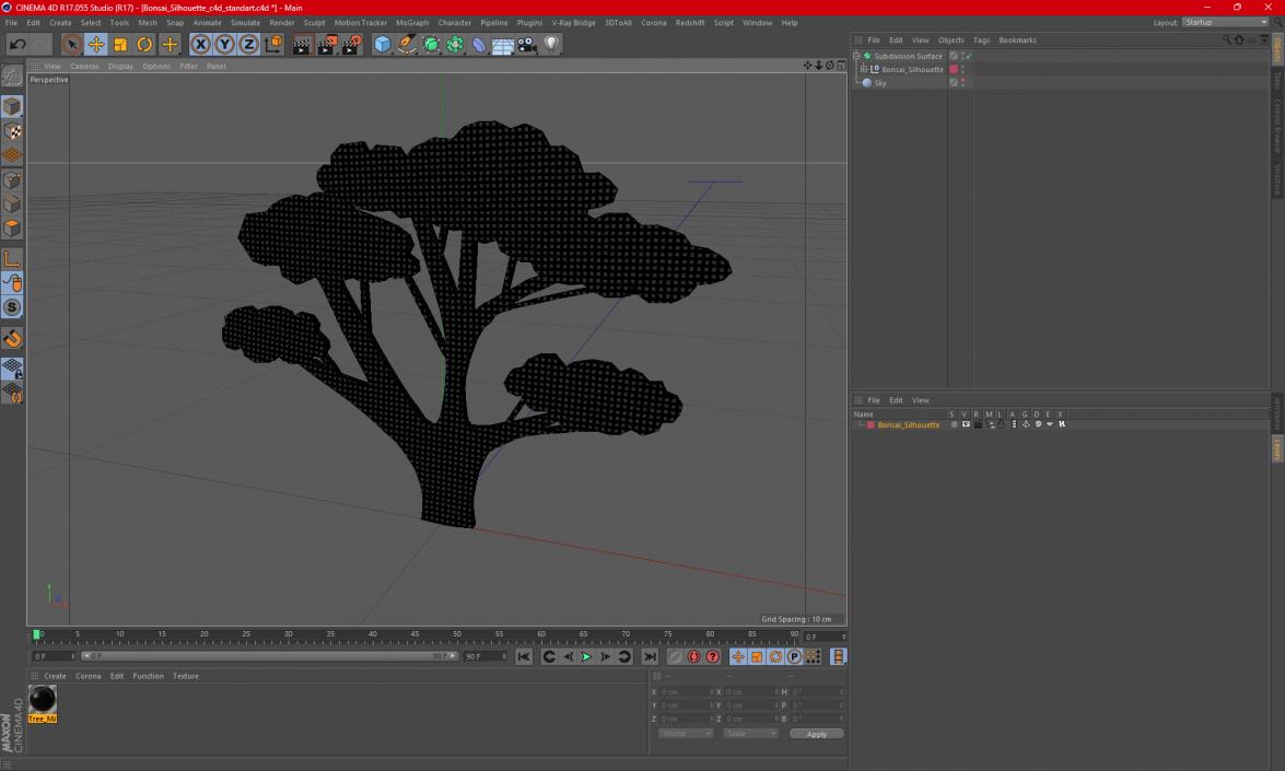 Bonsai Silhouette 3D