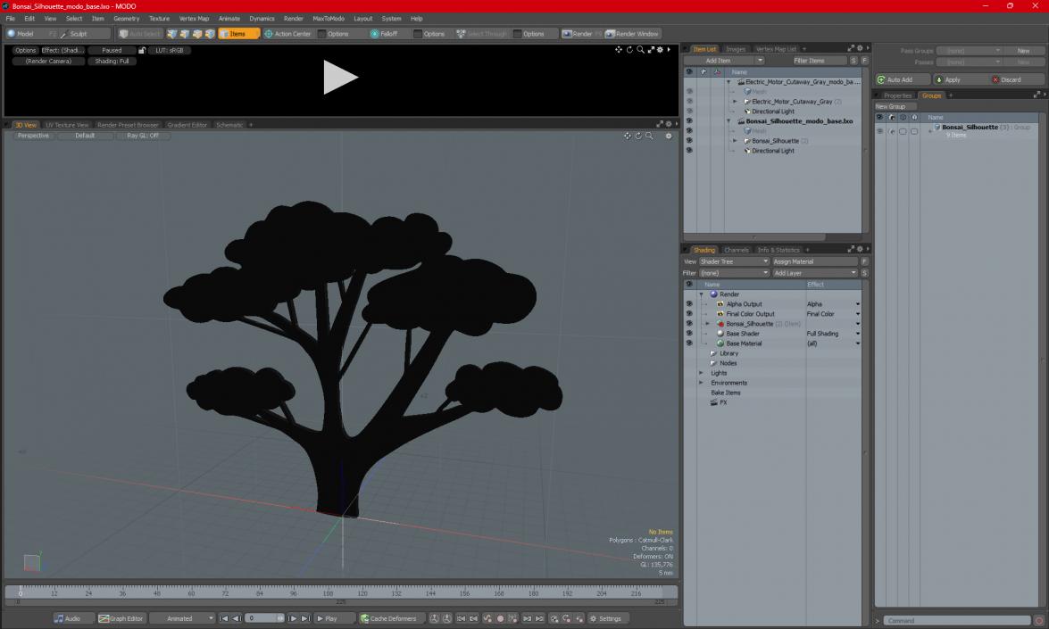 Bonsai Silhouette 3D