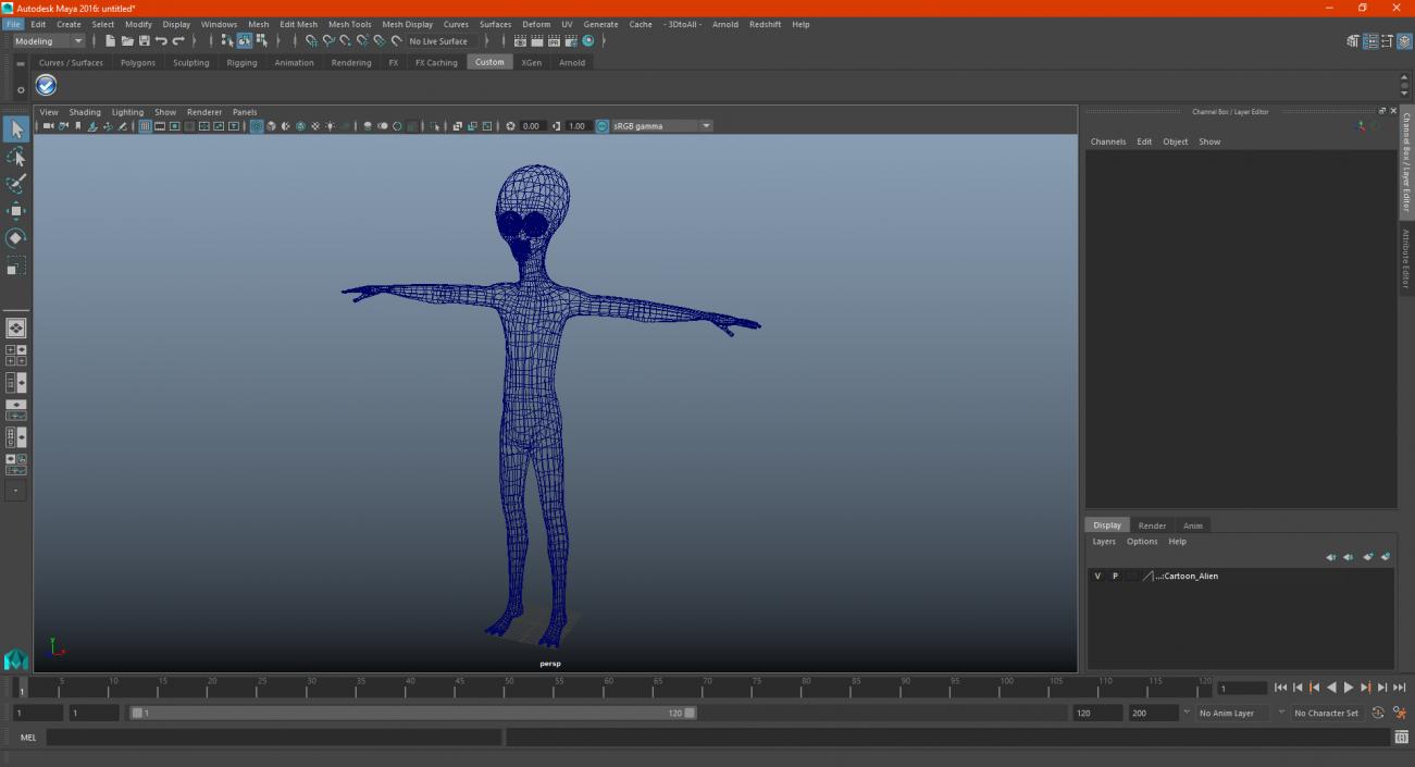 3D Cartoon Alien model