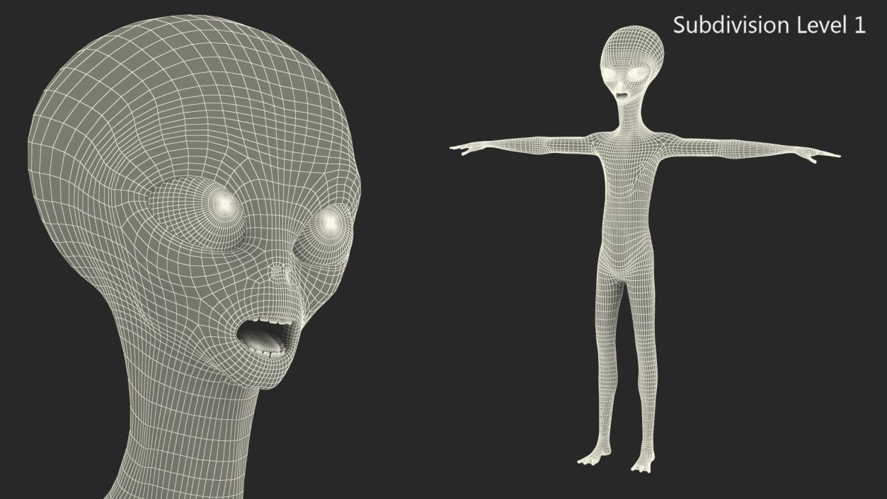 3D Cartoon Alien model