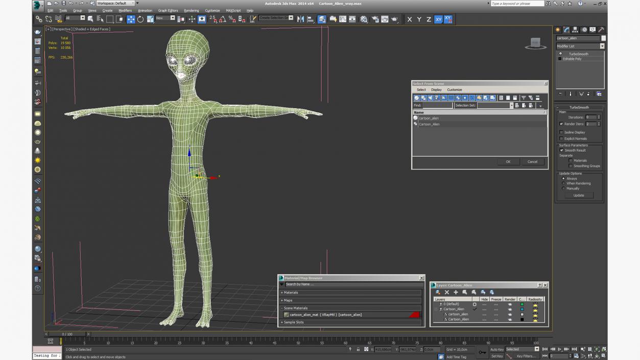 3D Cartoon Alien model