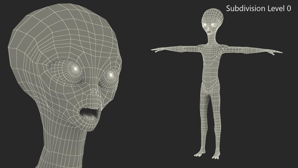 3D Cartoon Alien model