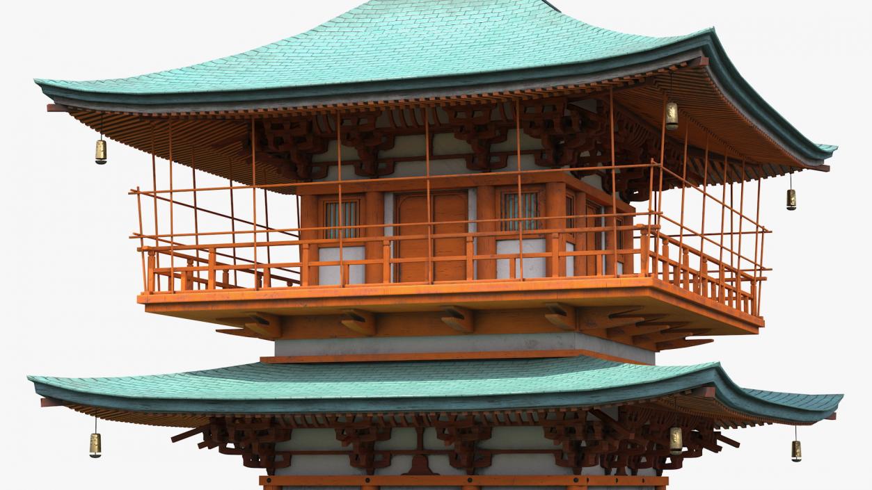 3D Japanese Temple Three Story Pagoda Seiganto Ji