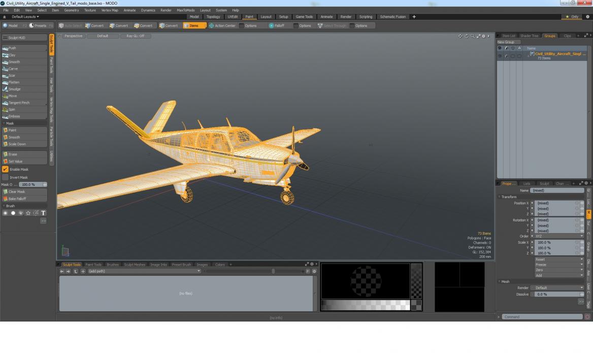 Civil Utility Aircraft Single Engined V Tail 3D model