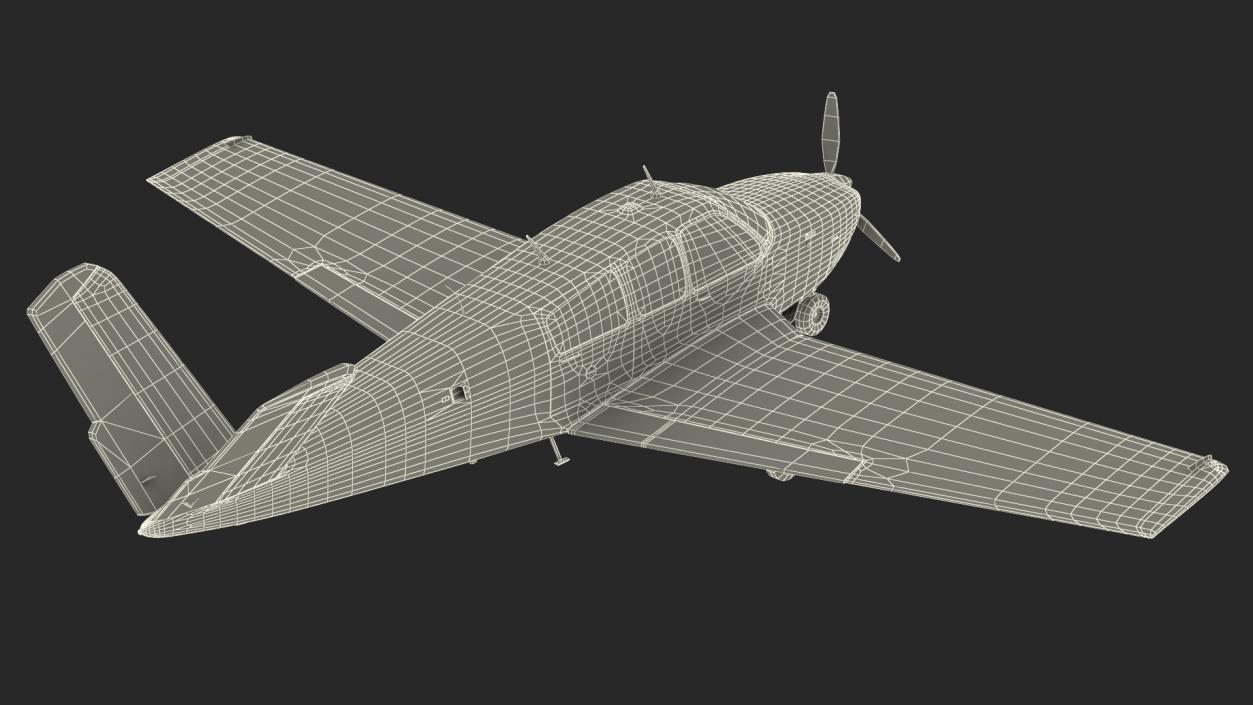 Civil Utility Aircraft Single Engined V Tail 3D model