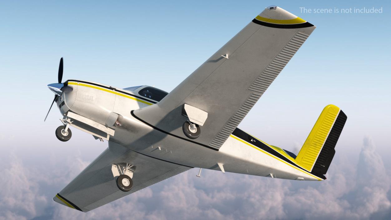 Civil Utility Aircraft Single Engined V Tail 3D model