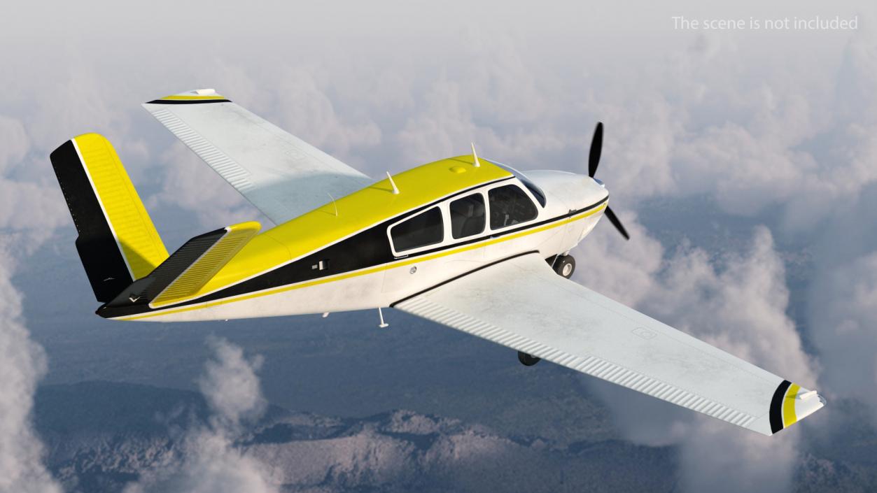 Civil Utility Aircraft Single Engined V Tail 3D model