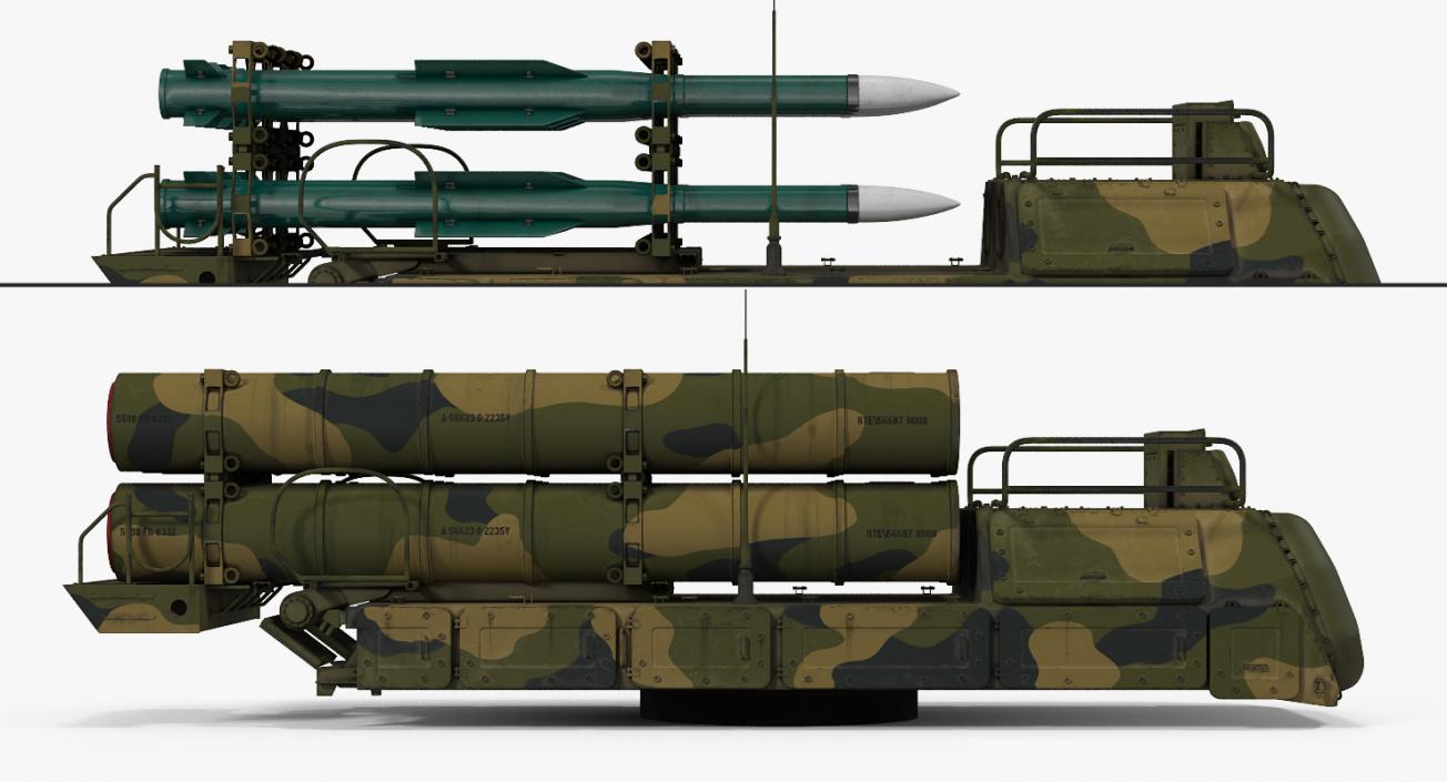 Rockets with Radar Camo Air Defence System 3D