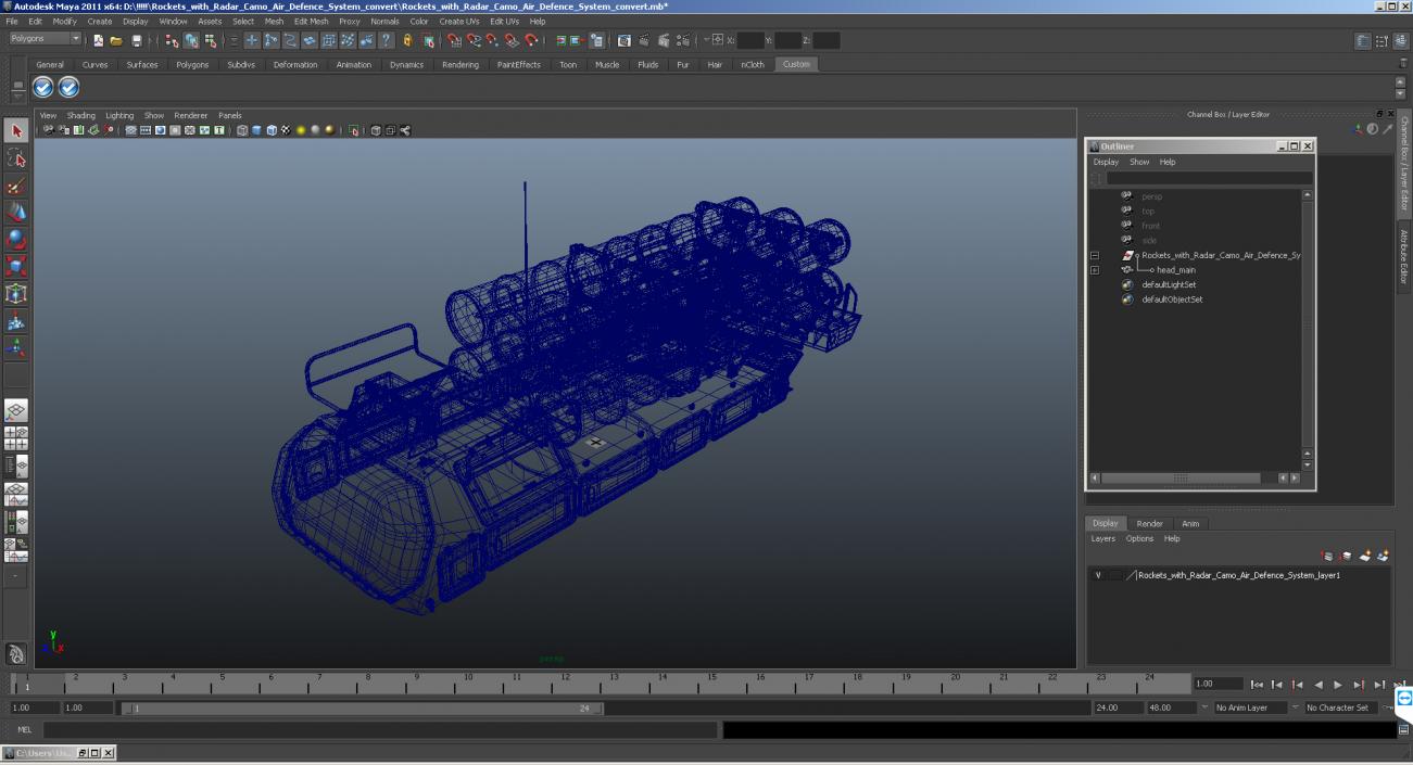 Rockets with Radar Camo Air Defence System 3D