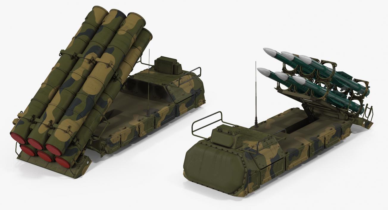 Rockets with Radar Camo Air Defence System 3D