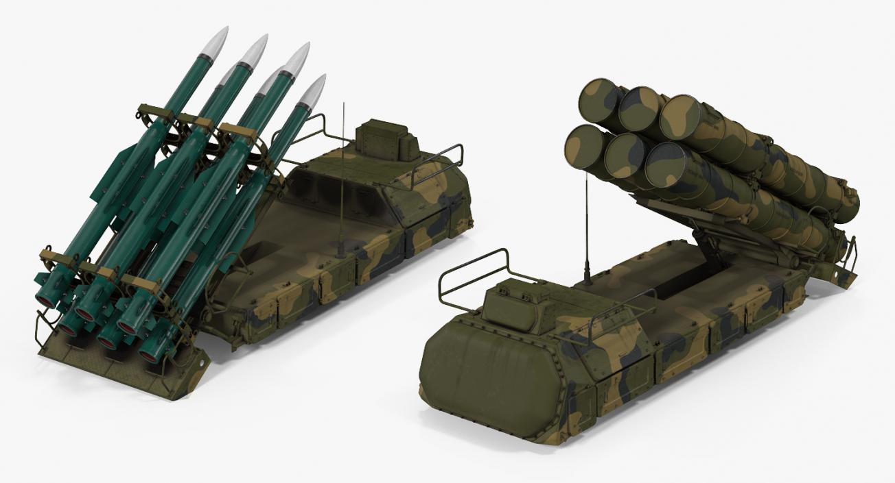 Rockets with Radar Camo Air Defence System 3D