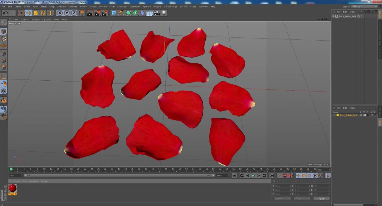 3D model Rose Petals Red