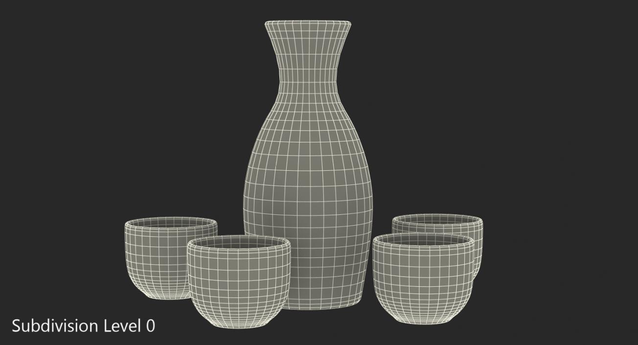 3D model Japanese Sake Service Set