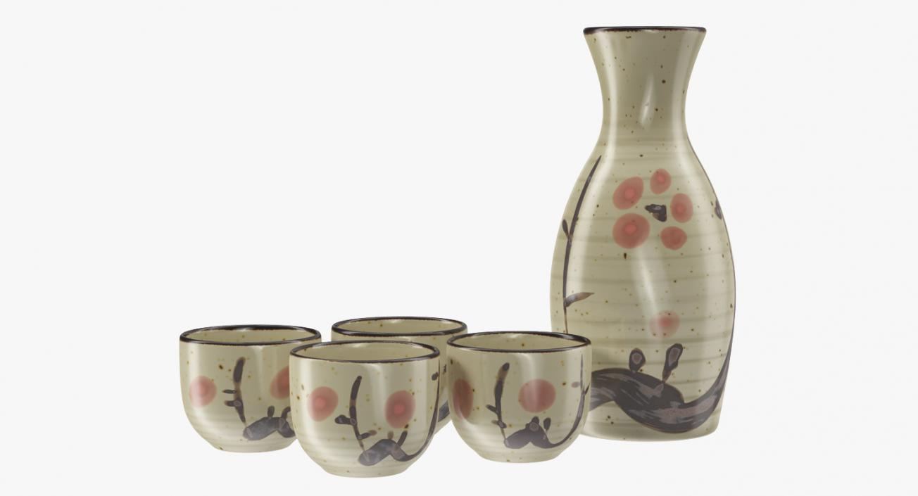 3D model Japanese Sake Service Set