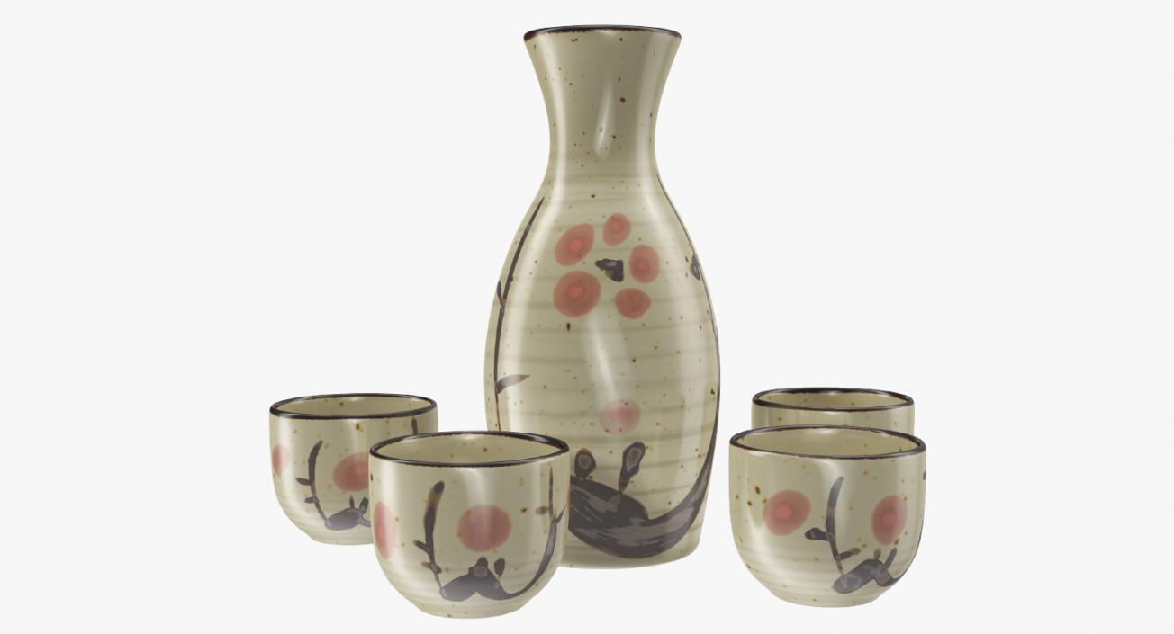 3D model Japanese Sake Service Set