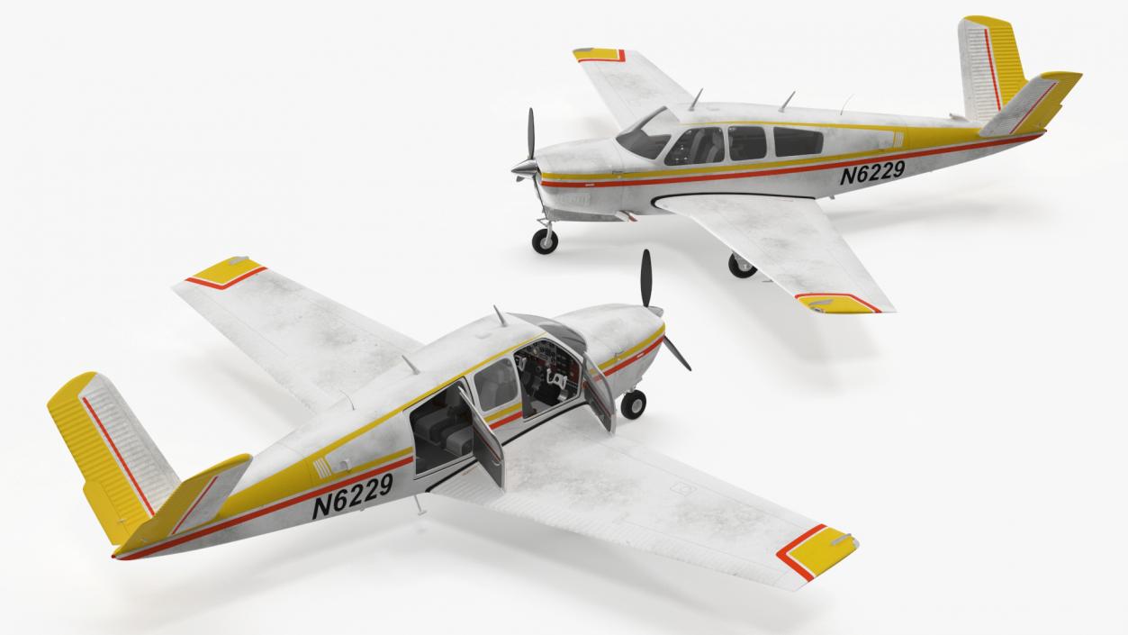 3D Single Engine Private Aircraft Beechcraft Bonanza S35 model