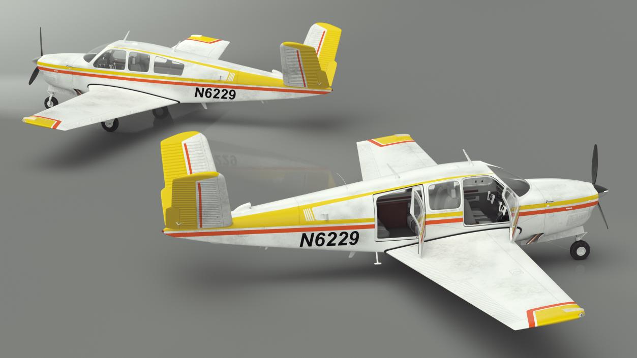 3D Single Engine Private Aircraft Beechcraft Bonanza S35 model