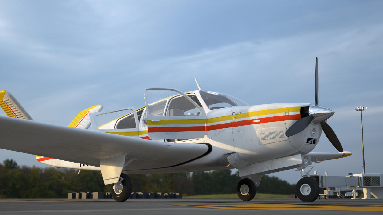 3D Single Engine Private Aircraft Beechcraft Bonanza S35 model