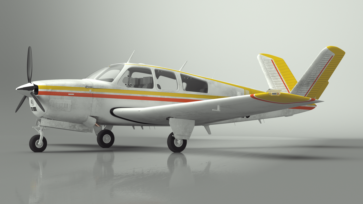 3D Single Engine Private Aircraft Beechcraft Bonanza S35 model