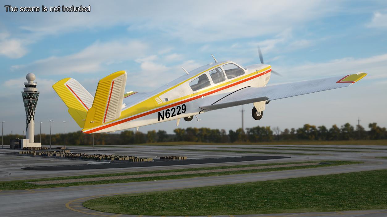 3D Single Engine Private Aircraft Beechcraft Bonanza S35 model