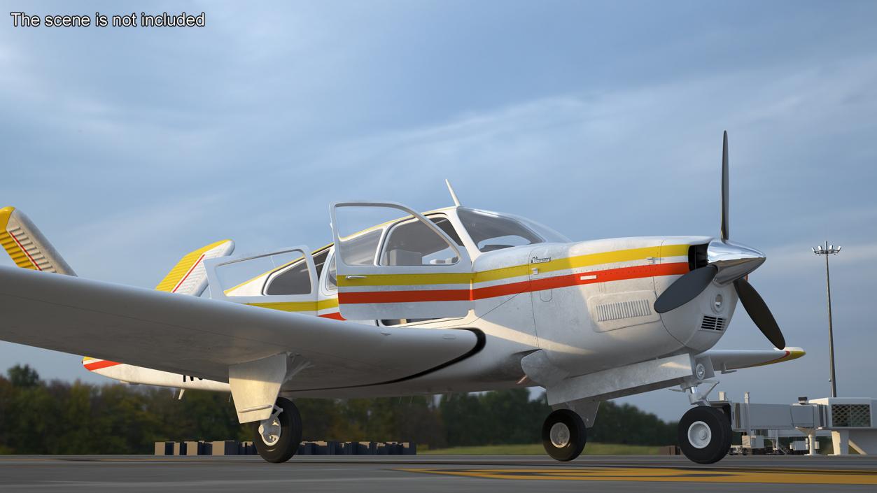 3D Single Engine Private Aircraft Beechcraft Bonanza S35 model