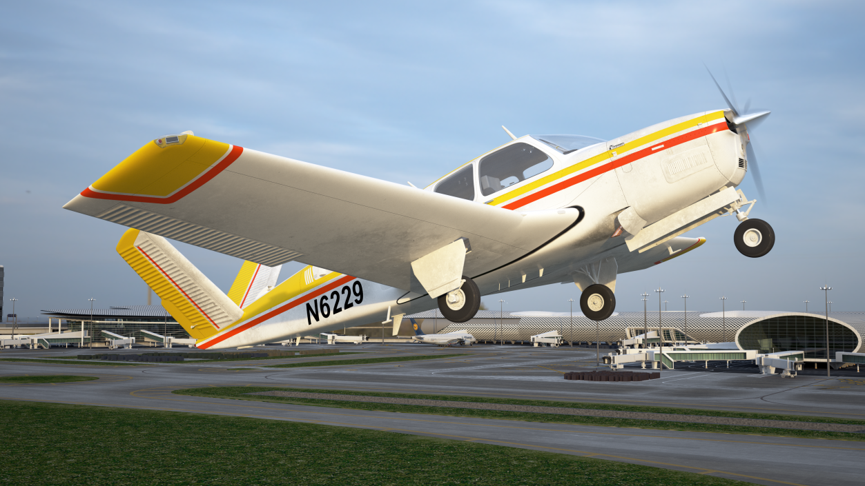 3D Single Engine Private Aircraft Beechcraft Bonanza S35 model