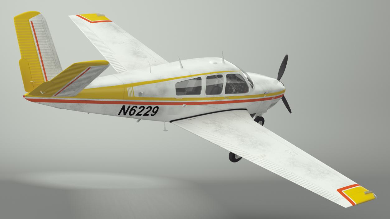 3D Single Engine Private Aircraft Beechcraft Bonanza S35 model