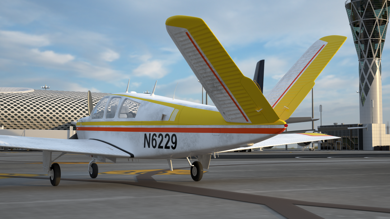 3D Single Engine Private Aircraft Beechcraft Bonanza S35 model