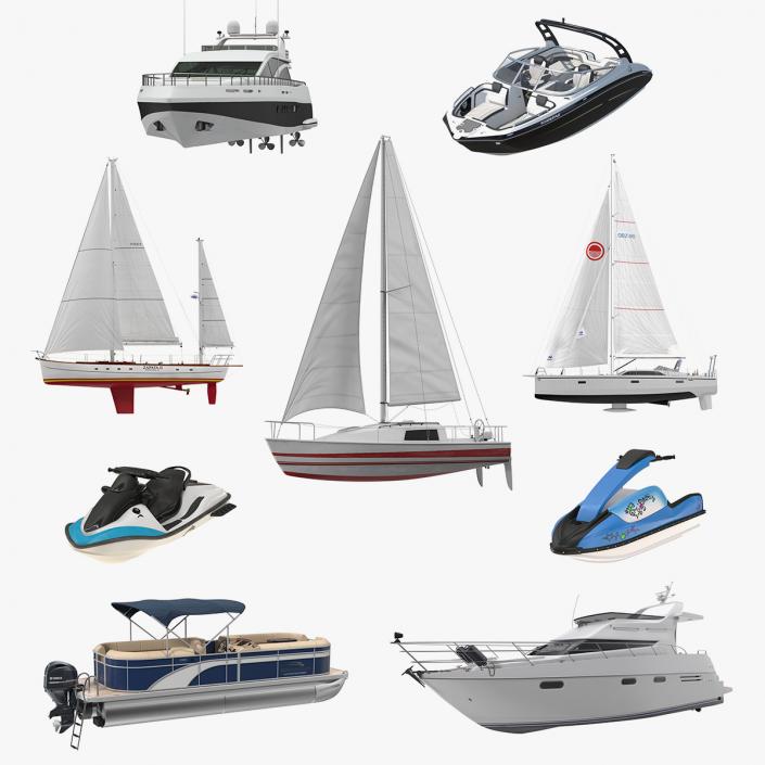 3D Recreational Boats 3D Models Collection 3