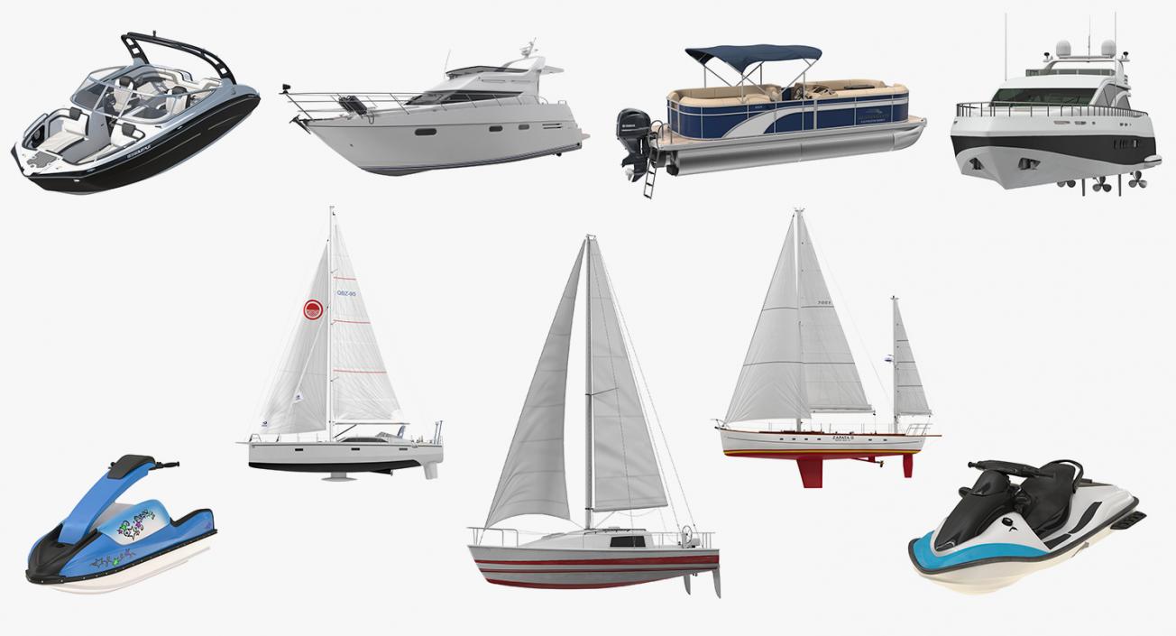 3D Recreational Boats 3D Models Collection 3