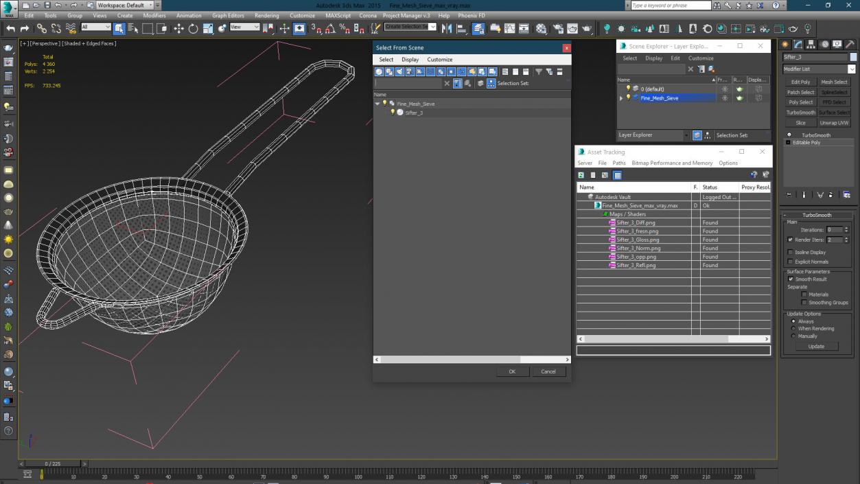 3D model Fine Mesh Sieve