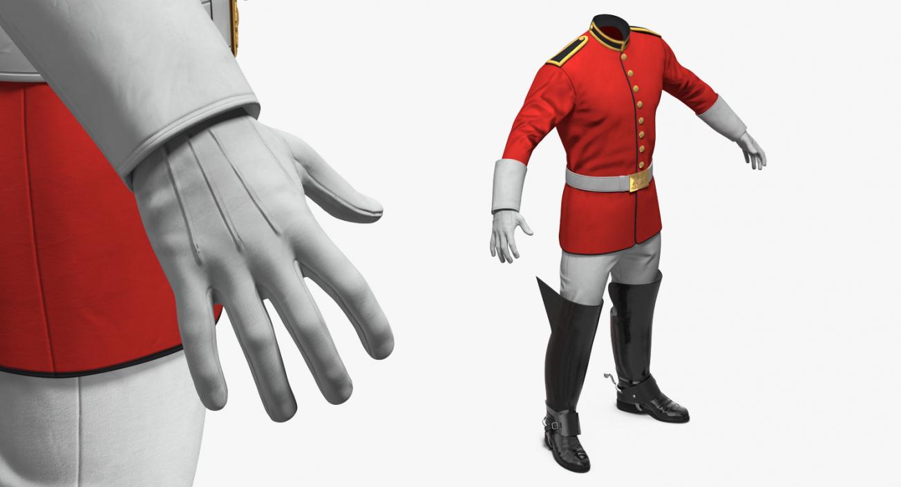 British Cavalry Life Guard Uniform 3D model