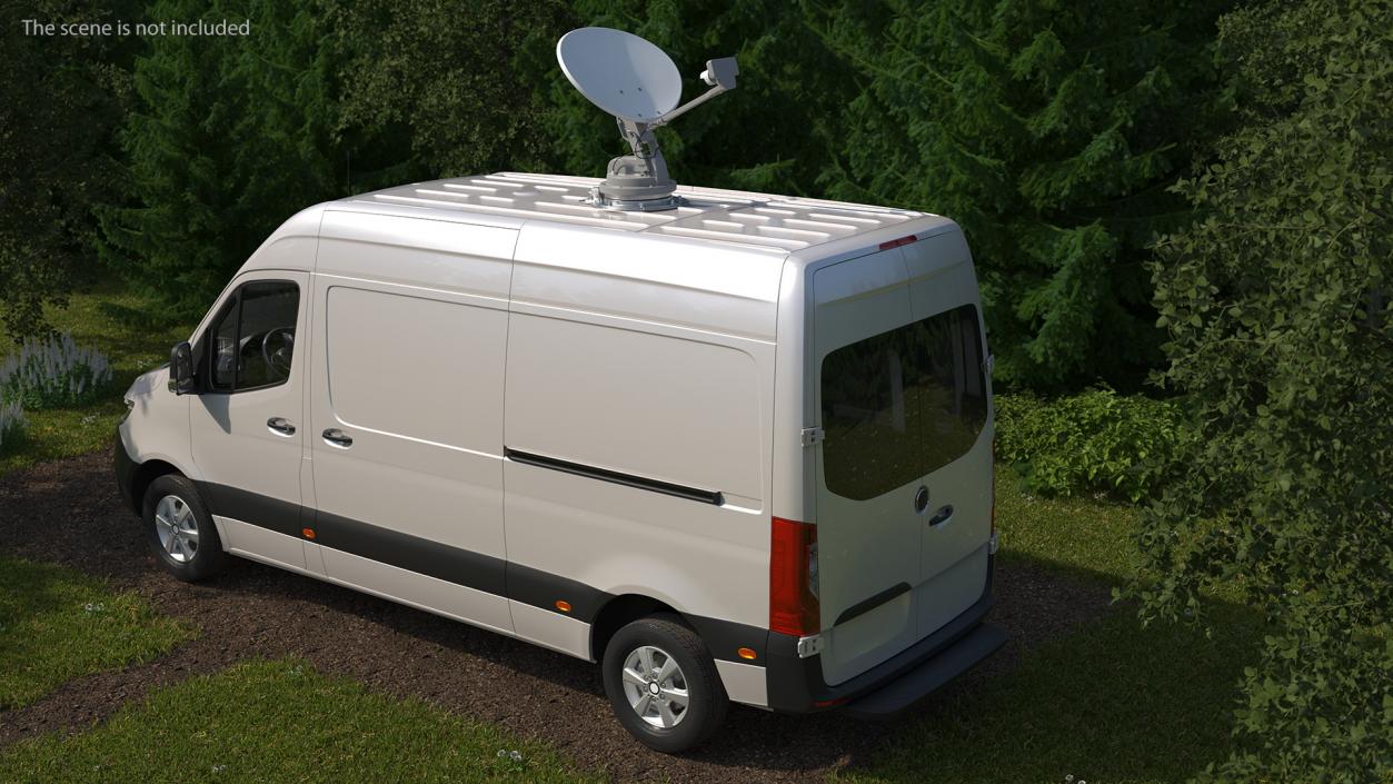 3D Van with Satellite Dish Antenna