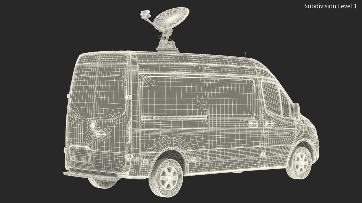 3D Van with Satellite Dish Antenna