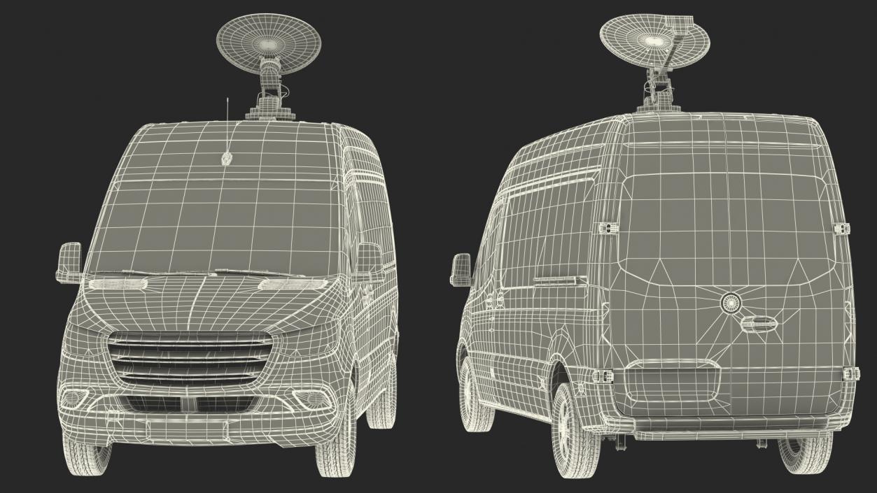 3D Van with Satellite Dish Antenna