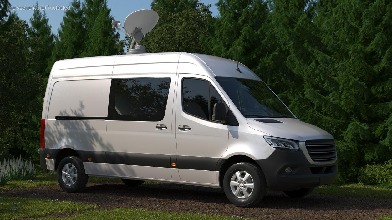 3D Van with Satellite Dish Antenna