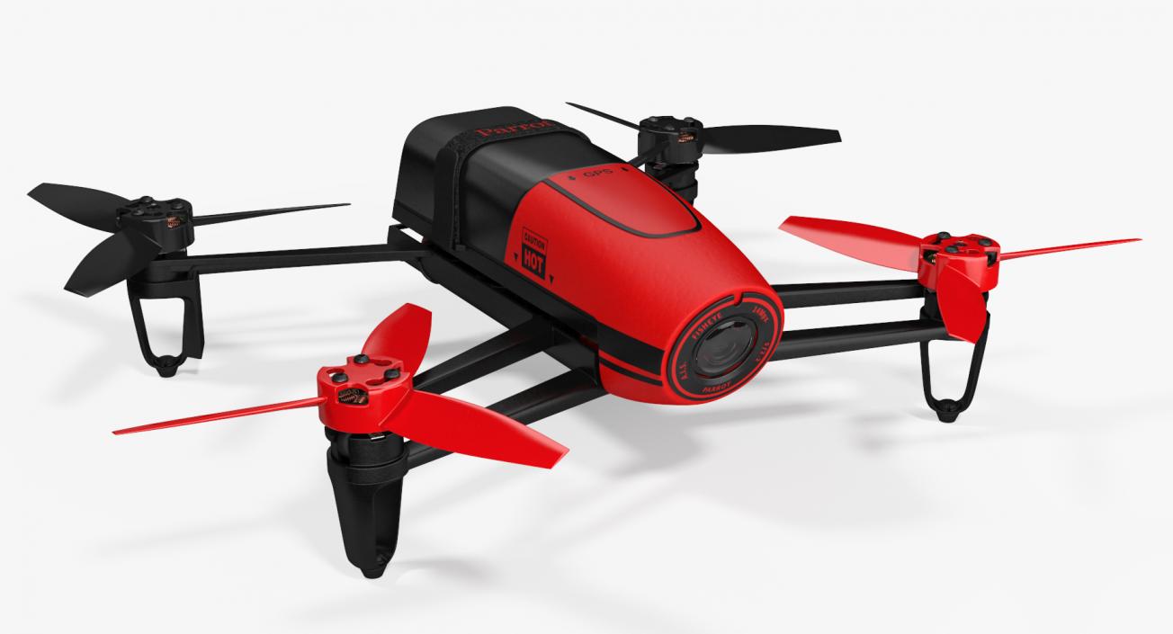 3D Parrot Bebop Quadcopter Drone Rigged