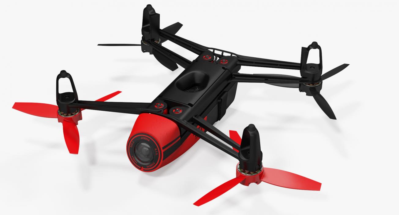 3D Parrot Bebop Quadcopter Drone Rigged