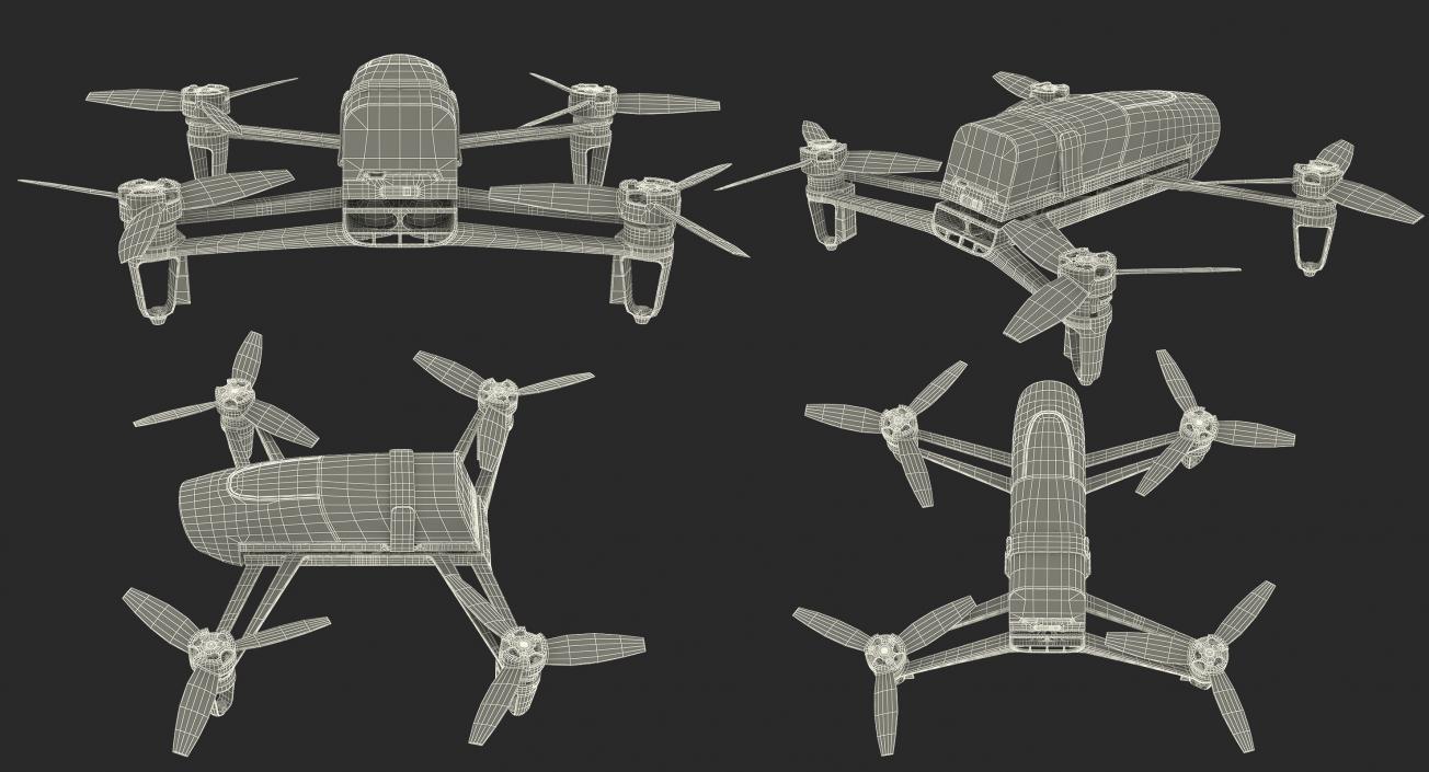 3D Parrot Bebop Quadcopter Drone Rigged