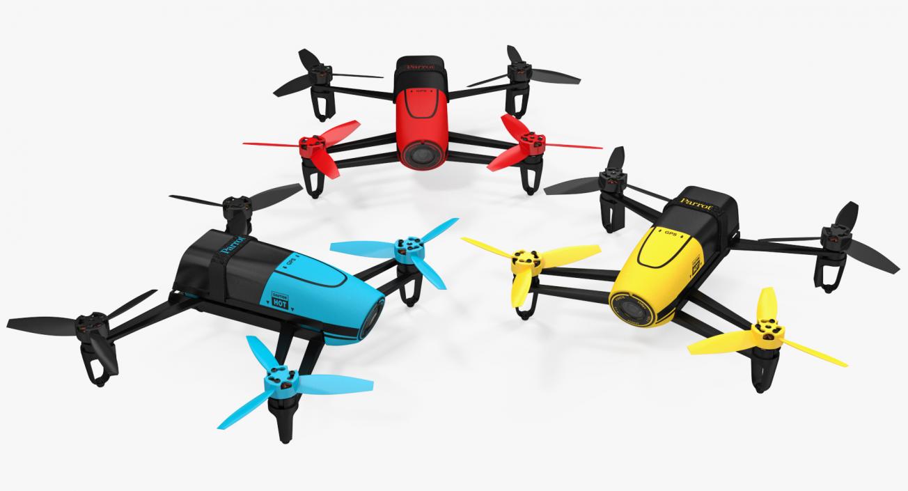 3D Parrot Bebop Quadcopter Drone Rigged