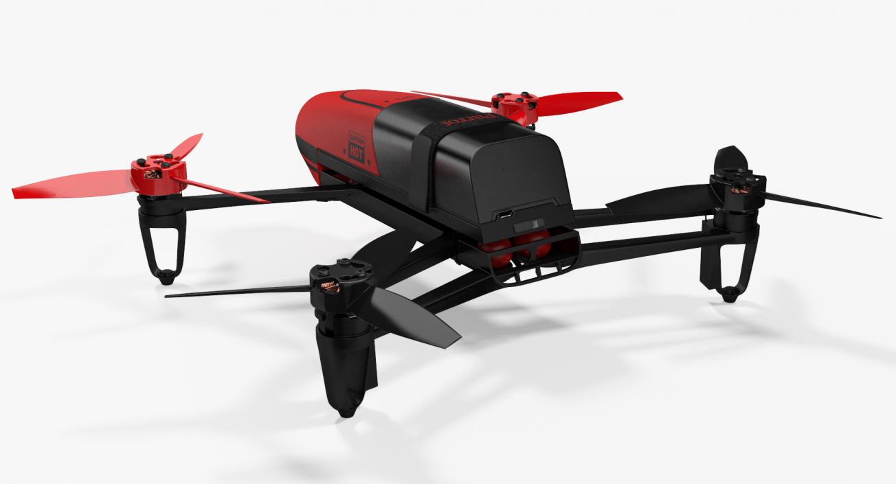 3D Parrot Bebop Quadcopter Drone Rigged