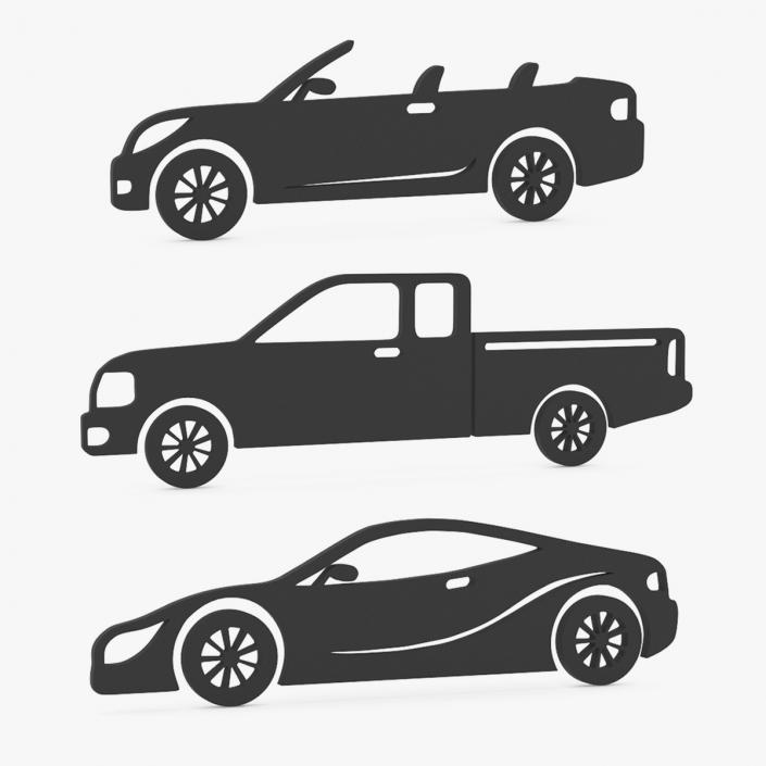 3D Car Silhouettes Collection 6 model