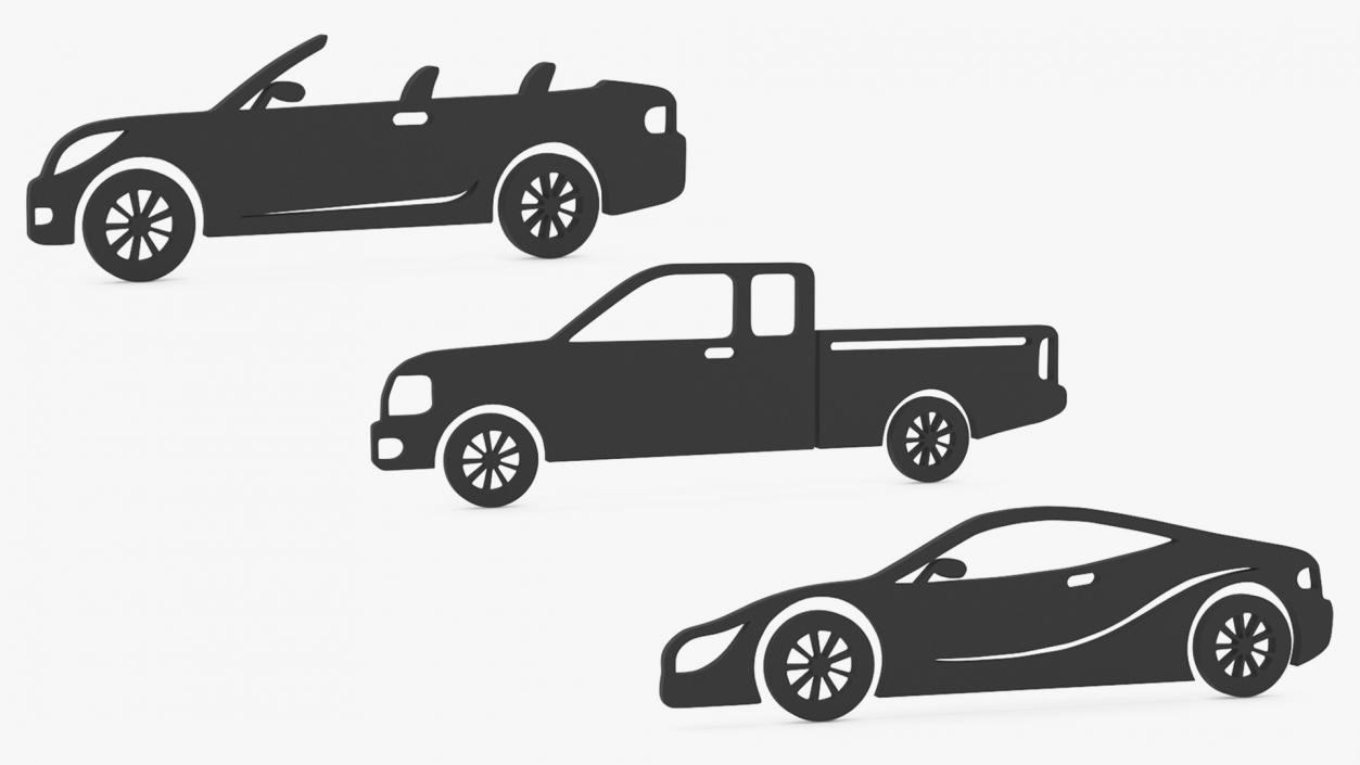 3D Car Silhouettes Collection 6 model