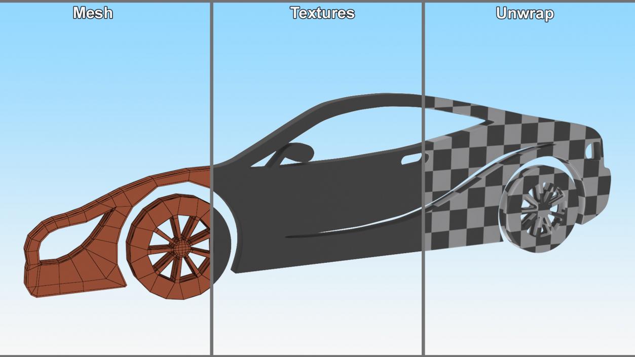 3D Car Silhouettes Collection 6 model